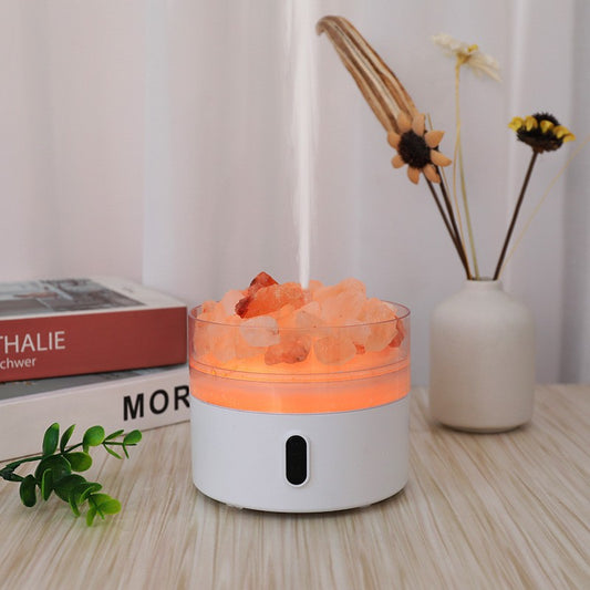 Diffuseur d’Arômes à Pierre de Sel – Flamme LED & Humidificateur