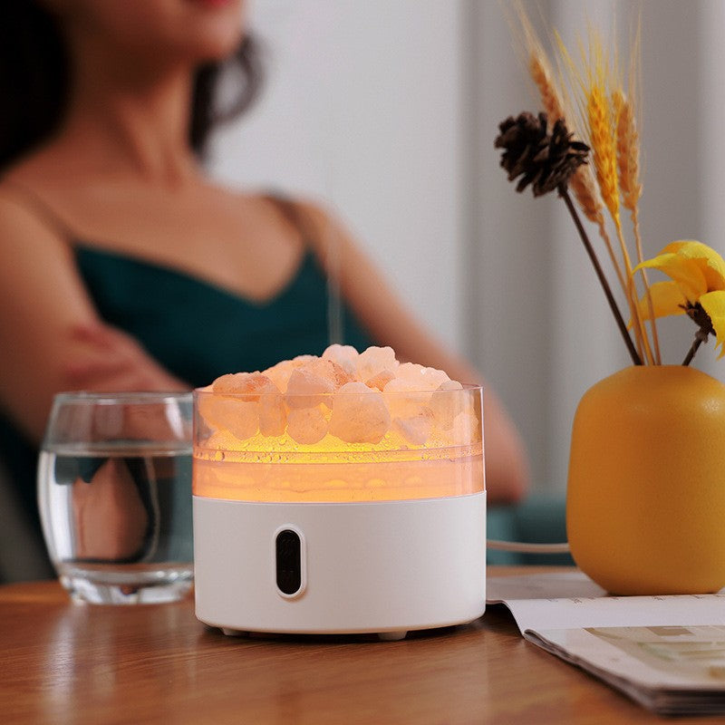 Diffuseur d’Arômes à Pierre de Sel – Flamme LED & Humidificateur