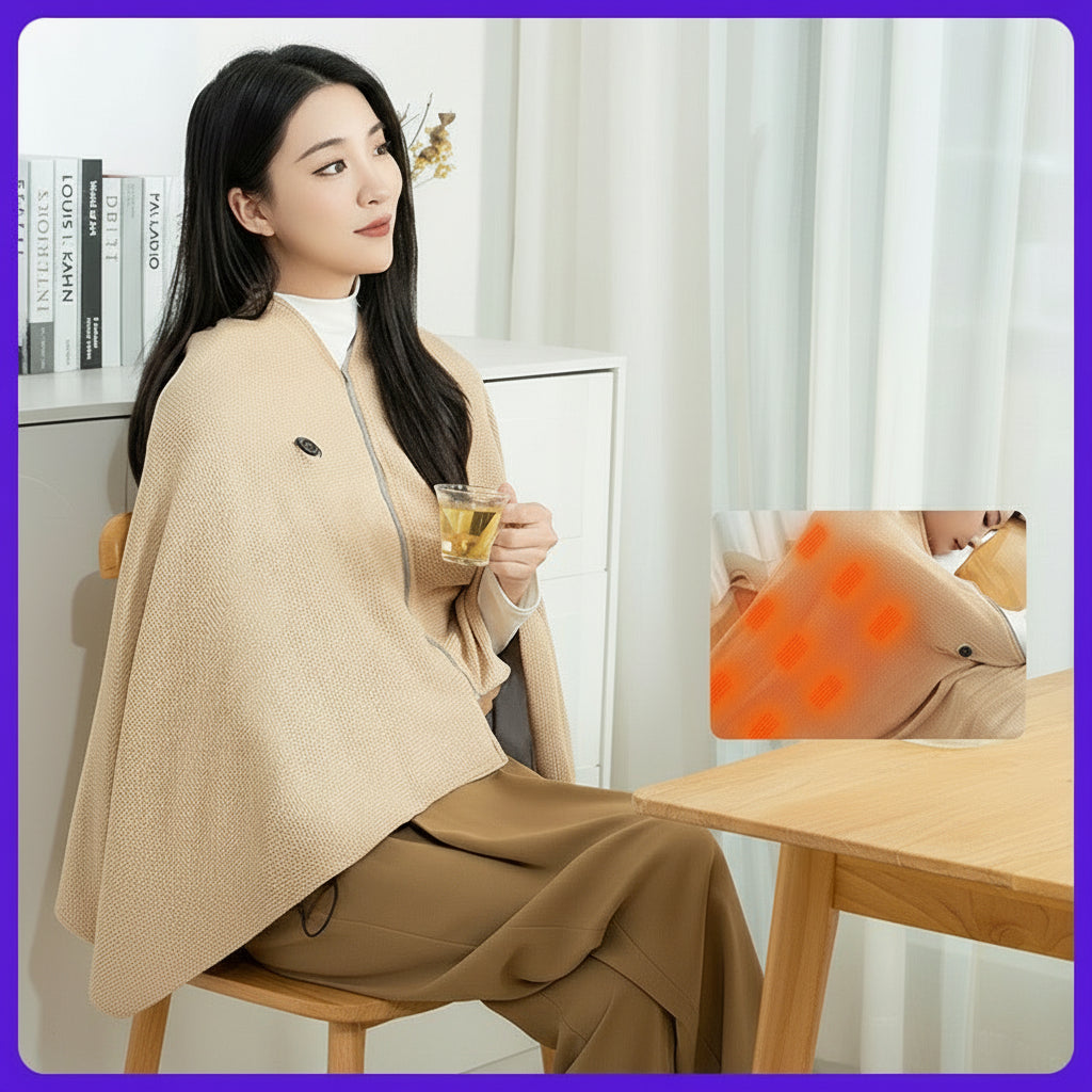 Plaid Chauffant Électrique Portable – Rechargeable & Lavable